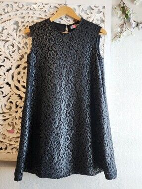 MSGM A-LINE MINI DRESS SLEVELESS CREW NECK EMBROIDERY DESING MADE IN ITALY Sz 40